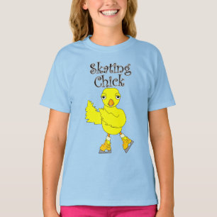 Skating Chick Text T-Shirt