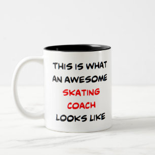 skating coach, awesome Two-Tone coffee mug