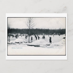 Skating Crystal Lake, Orange, New Jersey Vintage Postcard