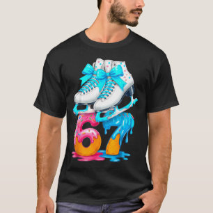 Skating Ice Cream Drip Number 67 Player 67th Birth T-Shirt