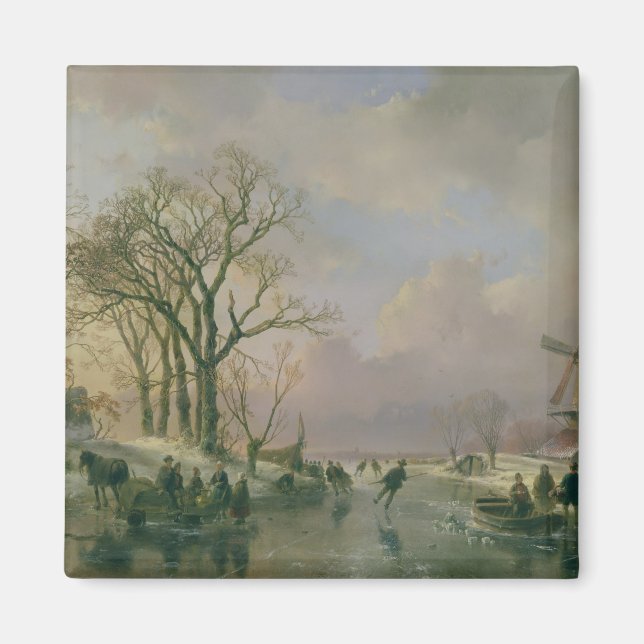 Skating in Holland Magnet (Front)