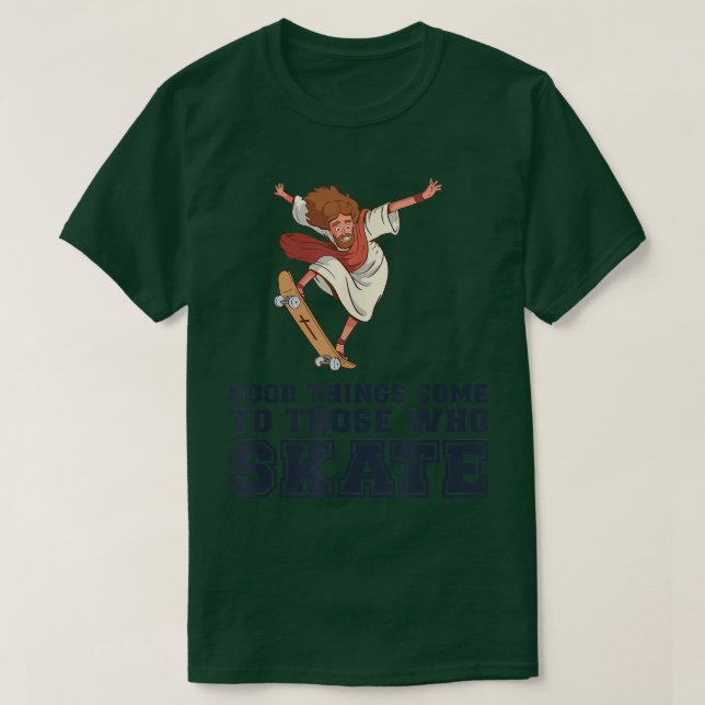 Skating Longboard Skate Jesus Catholics Skateboard T-Shirt (Design Front)