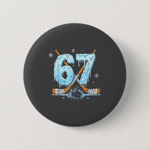 Skating Lovers Number Six 7 Drip Hockey 6 Seven Pu 2 Inch Round Button