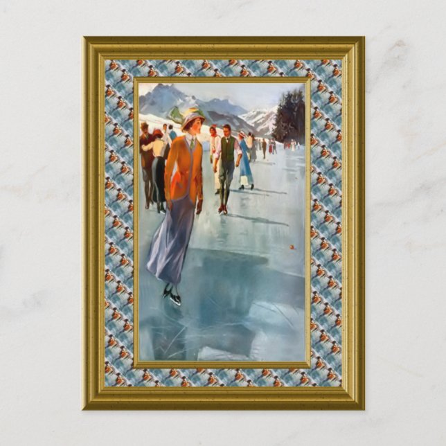 Skating on the lake postcard (Front)