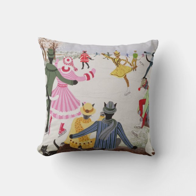 Skating on Thin Ice Throw Pillow (Front)