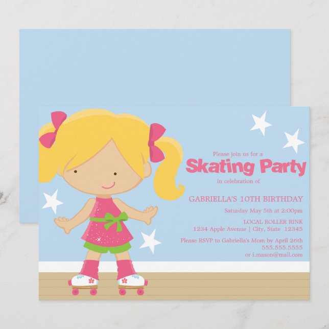 Skating Party | Birthday Party Invite (Front/Back)