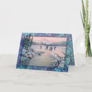 SKATING PARTY by SHARON SHARPE Holiday Card