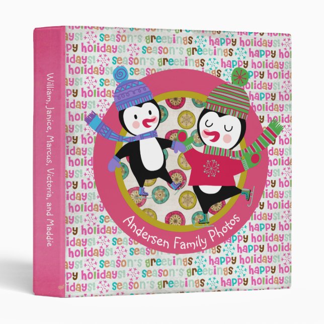Skating Penguins Holiday Custom Binder (Front/Spine)