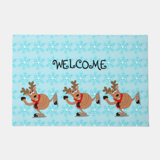 Skating Reindeer Doormat
