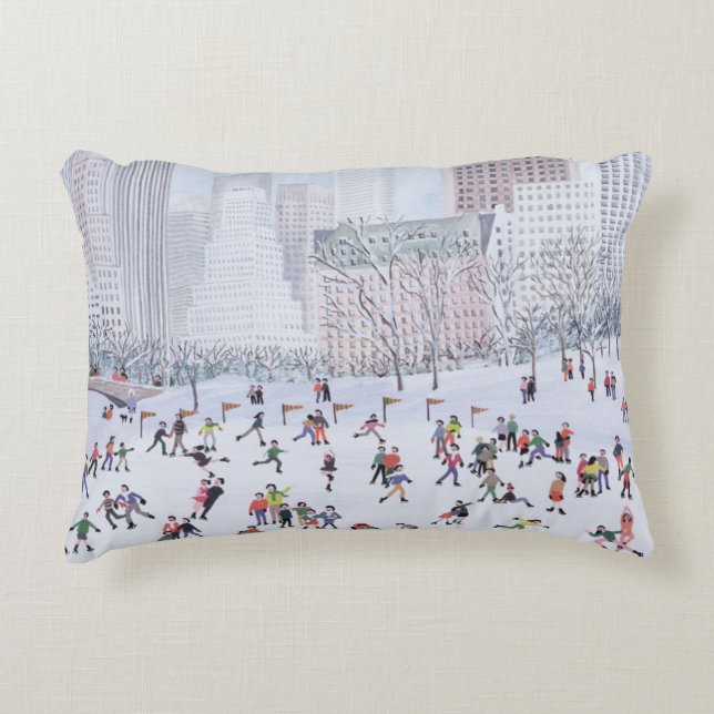 Skating Rink Central Park New York 1994 Accent Pillow (Front)