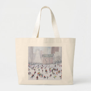 Skating Rink Central Park New York 1994 Large Tote Bag