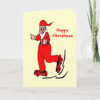 Skating Santa Holiday Card