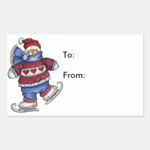 Skating Snowman - Gift Tags