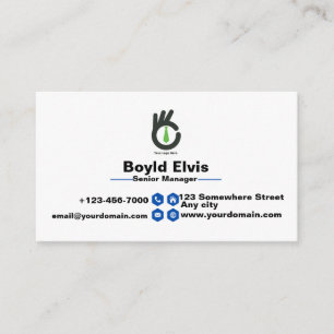 Skaymarts   Black and Blue Minimalist Personal Business Card