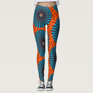 SKAYMARTS | Black Orange African Prints Leggings