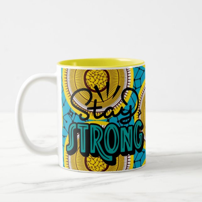 SKAYMARTS | Calligraphie jaune Afriprints Mug (Gauche)