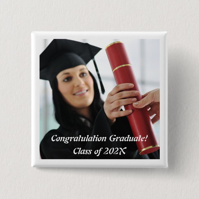 Skaymarts | Congratulations To Our Graduate 202X 2 Inch Square Button (Front)