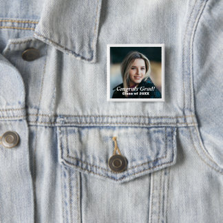 Skaymarts | Custom Photo Congrats Grad Class 20XX 2 Inch Square Button