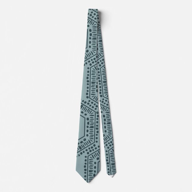 Skaymarts | Elegant Blue Black Dots Tie (Front)
