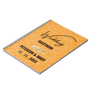 Skaymarts Elegant Yellow Black Wedding Guest Notebook