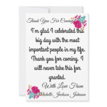 Skaymarts | Floral Thank You for Coming Card