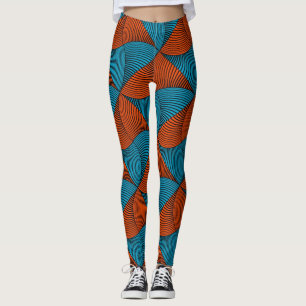 SKAYMARTS   Leggings africains Motifs bleus