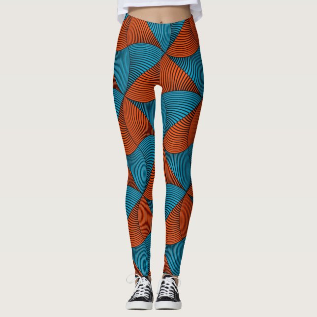 SKAYMARTS | Leggings africains Motifs bleus (Devant)