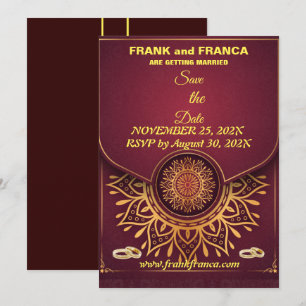 Skaymarts Mandala Calligraphic Unique Script Sav Save The Date