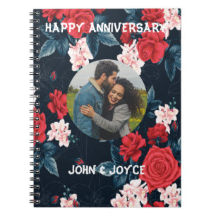 Skaymarts Pretty Rose Floral Wedding Anniversary Notebook