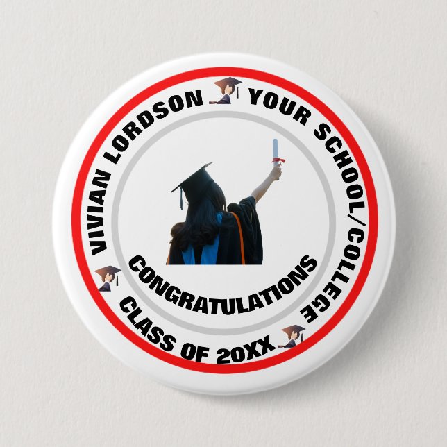 Skaymarts | Ring Circle Graduation Celebration  3 Inch Round Button (Front)