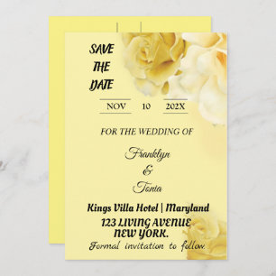 Skaymarts   Romantic Yellow Botanical Geometric Sa Save The Date