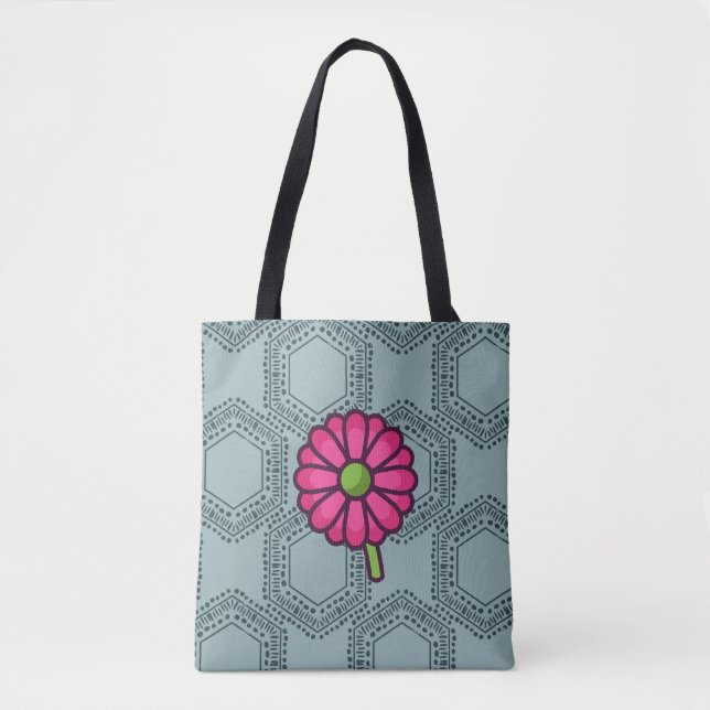 SKAYMARTS | Sac d'achat Rose Boho bleu (Devant)