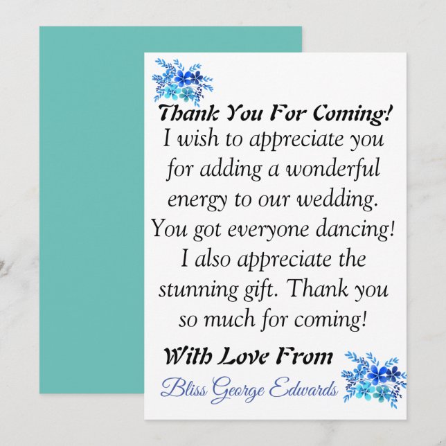 Skaymarts | Stunning Thank You For Coming Card (Front/Back)