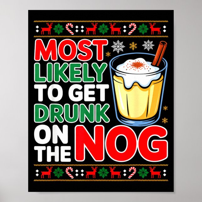 Sked Eggnog Most Likely To Get Drunk On The Nog Ch Poster (Front)