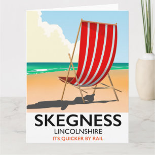 Skegness Lincolnshire beach poster Card