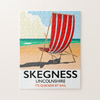 Skegness Lincolnshire beach poster Jigsaw Puzzle