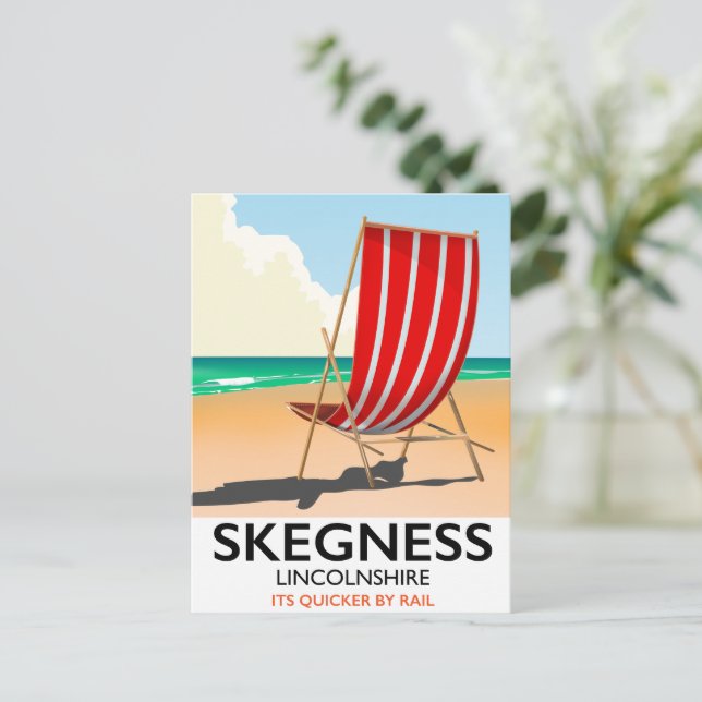 Skegness Lincolnshire beach poster Postcard (Standing Front)