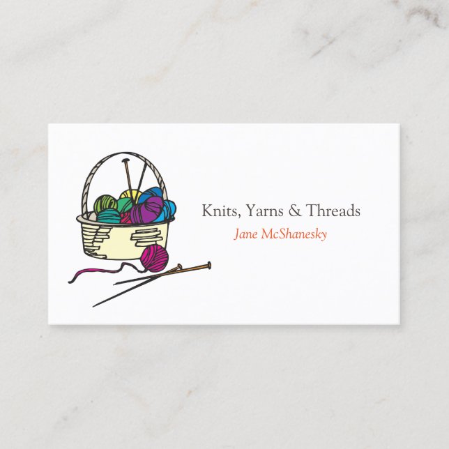 Skein Crochet Yarn Knitting Craft Business Business Card (Front)
