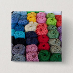Skeins of yarn 2 inch square button