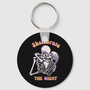 Skelebrate The Night Skeletons Spooky Season For C Keychain