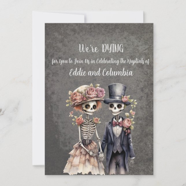 Skeletal Couple Wedding Invitation (Front)