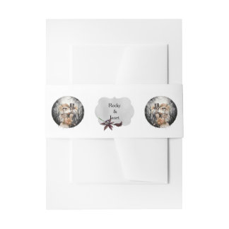 Skeletal Couple Wedding Invitation Belly Band