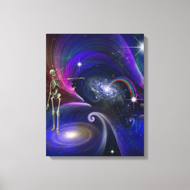 Skeletal Figures in Cosmos Canvas Print (Front)