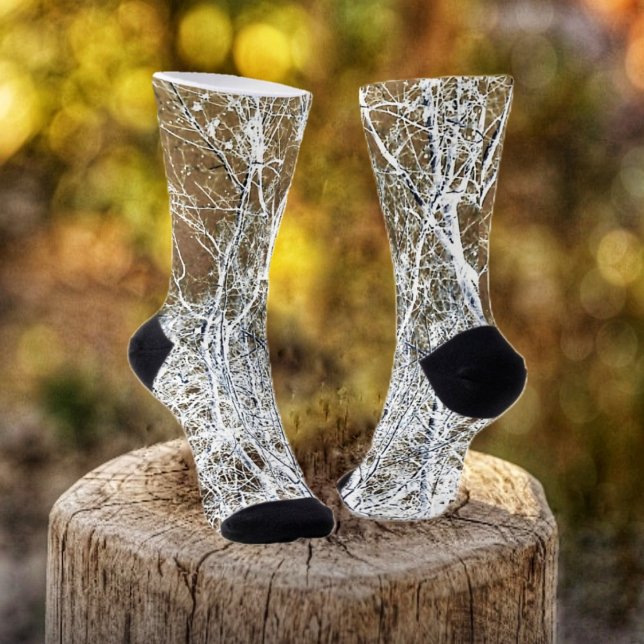 Skeletal Forest Socks (These ancient-looking socks, fit the bill for Halloween dress!)