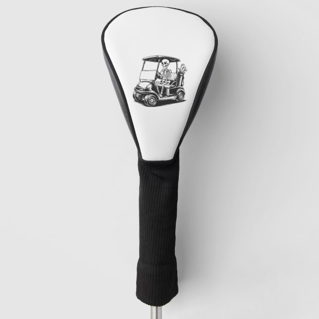 Skeletal Golfer Skull Playing Golf Golf Head Cover (Front)