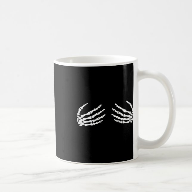 Skeletal Hands On Chest Breasts Witches Gift  Coffee Mug (Right)