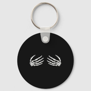Skeletal Hands On Chest Breasts Witches Gift Keychain