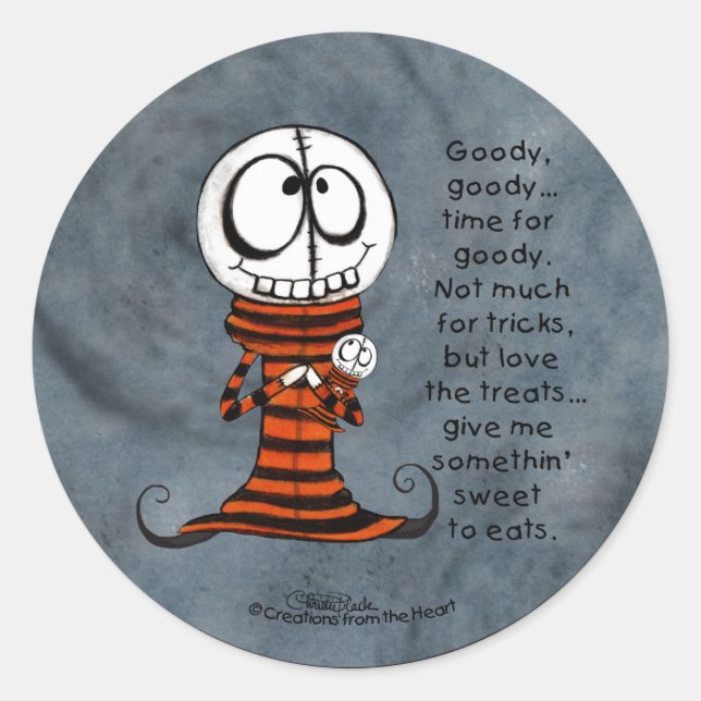 Skeletal Head-Goody Goody Classic Round Sticker (Front)