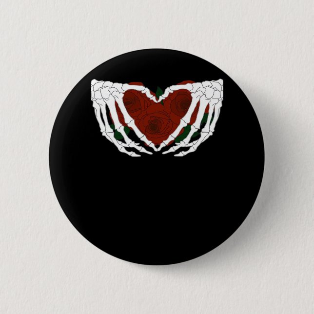 Skeletal Heart  2 Inch Round Button (Front)