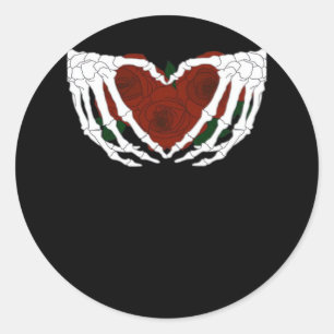 Skeletal Heart Classic Round Sticker